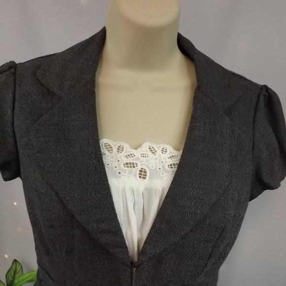 IZ Byer Black and White Tweed Fitted Blazer, Size M - Picture 6 of 13